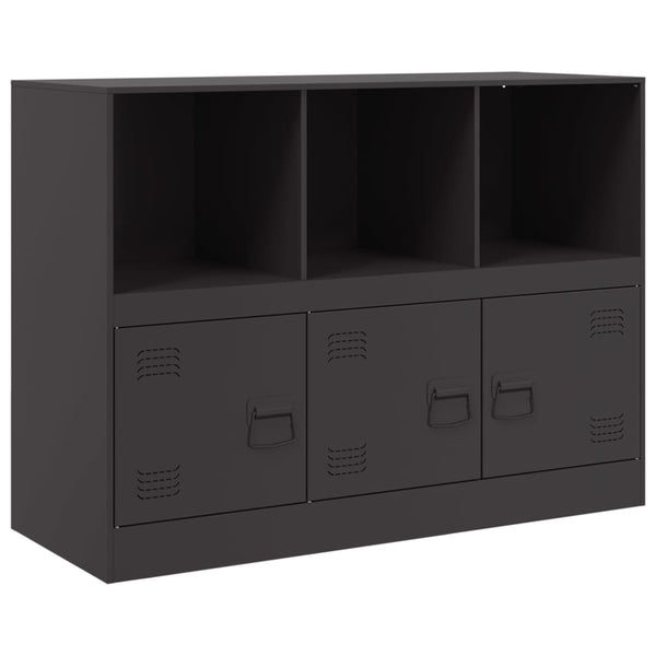 Schwarzes Sideboard Aronica 99x39x73cm (Stahl)