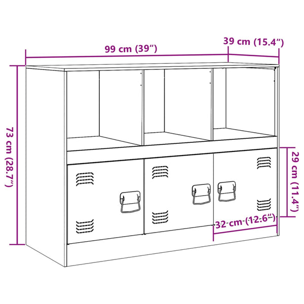 Schwarzes Sideboard Aronica 99x39x73cm (Stahl)