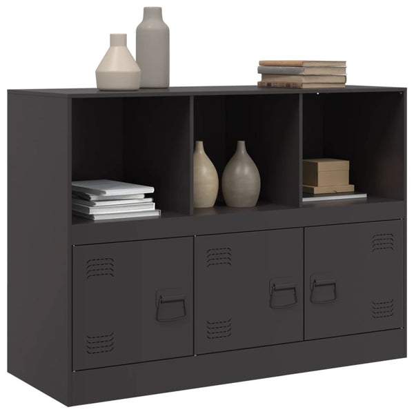 Schwarzes Sideboard Aronica 99x39x73cm (Stahl)