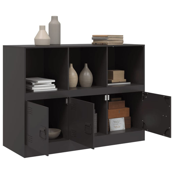 Schwarzes Sideboard Aronica 99x39x73cm (Stahl)