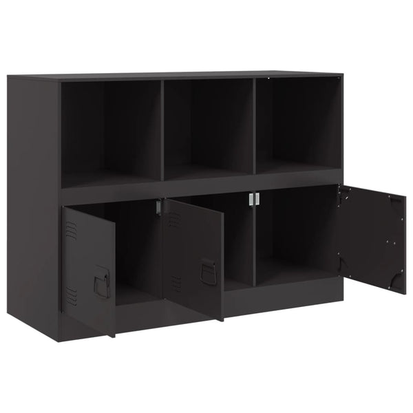 Schwarzes Sideboard Aronica 99x39x73cm (Stahl)