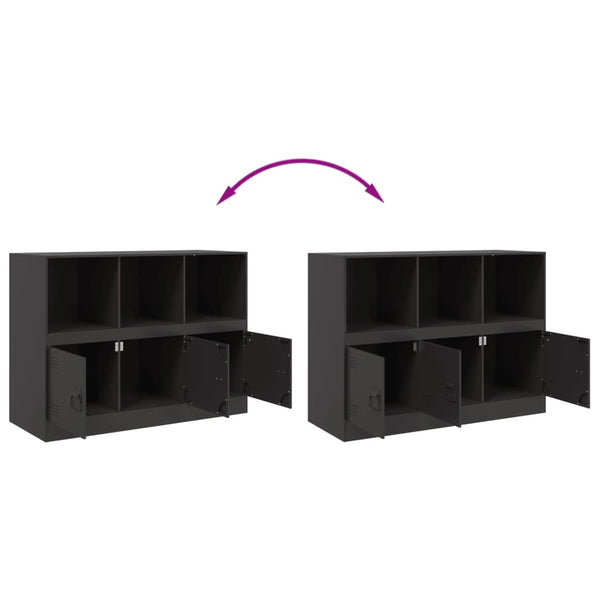 Schwarzes Sideboard Aronica 99x39x73cm (Stahl)