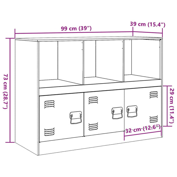 Weißes Sideboard Aronica 99x39x73cm (Stahl)