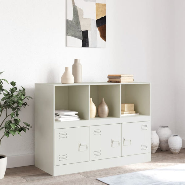 Weißes Sideboard Aronica 99x39x73cm (Stahl)