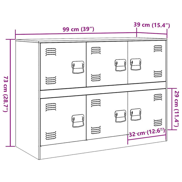 Schwarze Kommode Veysi 99x39x73cm (Stahl)