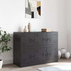 Schwarze Kommode Veysi 99x39x73cm (Stahl)