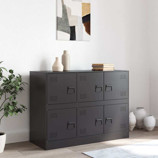 Schwarze Kommode Veysi 99x39x73cm (Stahl)