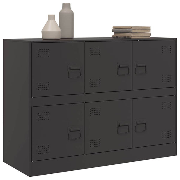 Schwarze Kommode Veysi 99x39x73cm (Stahl)