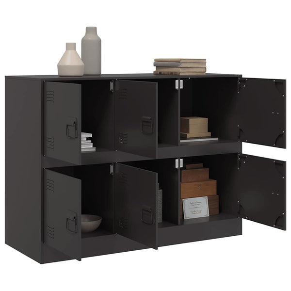 Schwarze Kommode Veysi 99x39x73cm (Stahl)