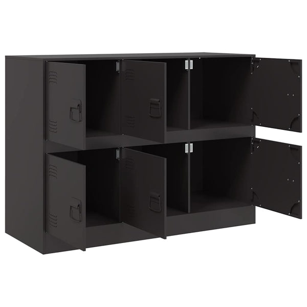 Schwarze Kommode Veysi 99x39x73cm (Stahl)