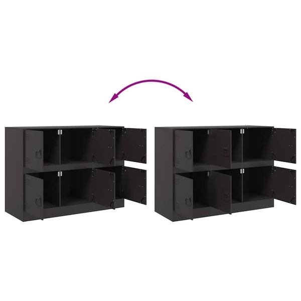 Schwarze Kommode Veysi 99x39x73cm (Stahl)