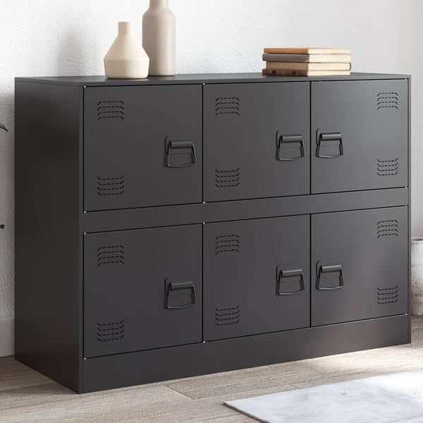 Schwarze Kommode Veysi 99x39x73cm (Stahl)