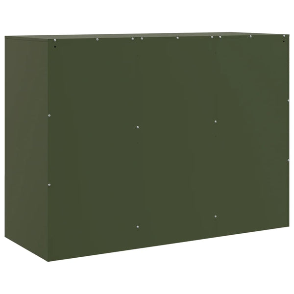 Olivgrüne Kommode Veysi 99x39x73cm (Stahl)