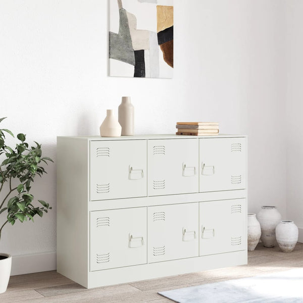Weißes Sideboard Veysi 99x39x73cm (Stahl)