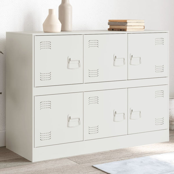 Weißes Sideboard Veysi 99x39x73cm (Stahl)