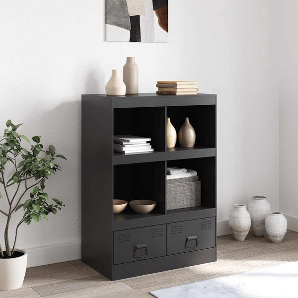 Schwarzer Schrank Rafael 67x39x95cm (Stahl)