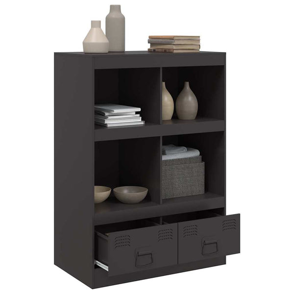 Schwarzer Schrank Rafael 67x39x95cm (Stahl)