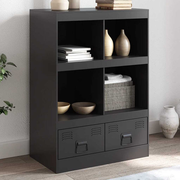 Schwarzer Schrank Rafael 67x39x95cm (Stahl)