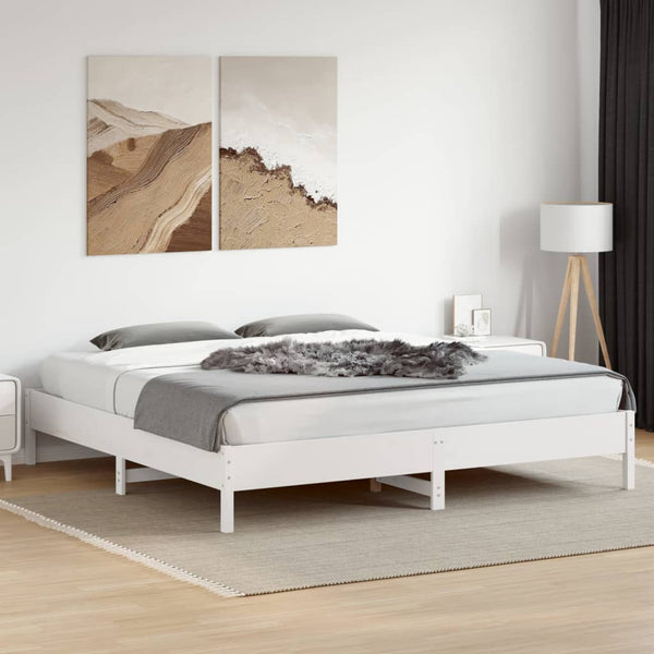 Weißes Bettgestell Enciu 200x200cm (Kiefer)
