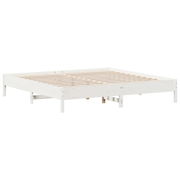 Weißes Bettgestell Enciu 200x200cm (Kiefer)