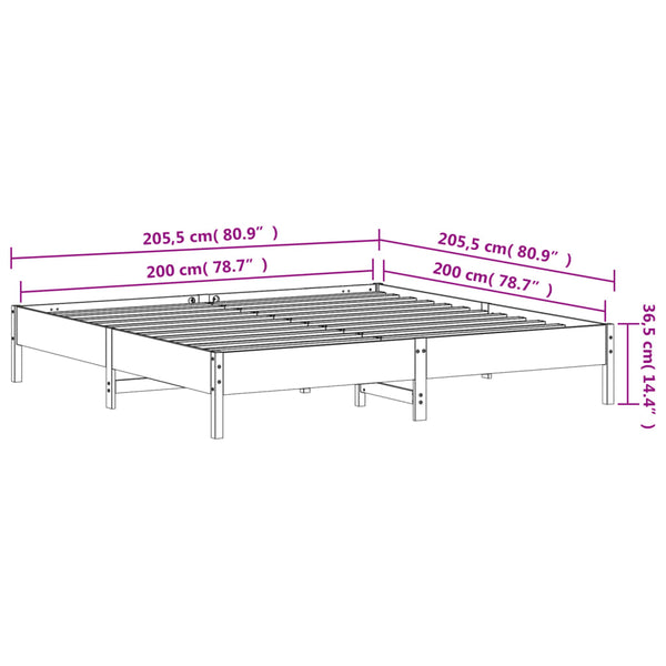 Weißes Bettgestell Enciu 200x200cm (Kiefer)