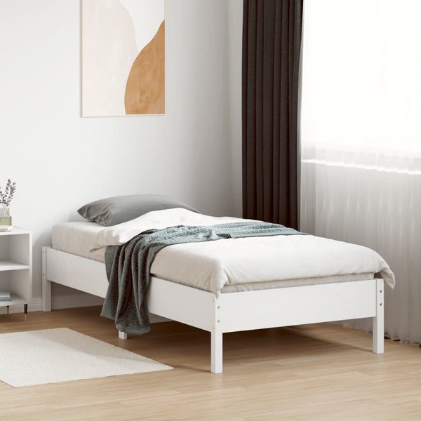 Weißes Bettgestell Enciu 75x190cm (Kiefer)