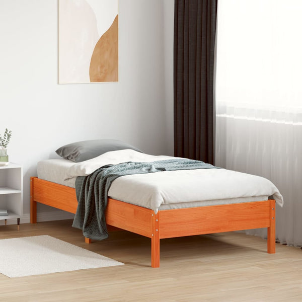 Wachsbraunes Bettgestell Enciu 75x190cm (Kiefer)