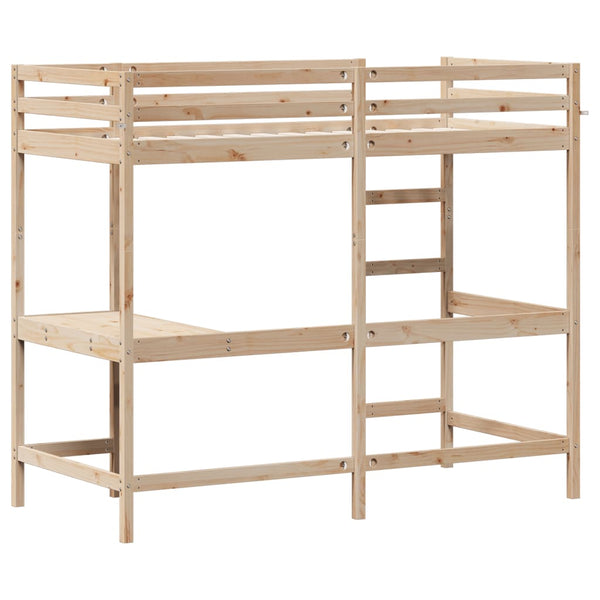Hochbett mit Schreibtisch Suleiman 90x200cm (Kiefer)
