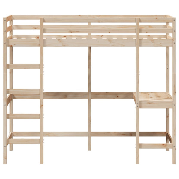 Hochbett mit Schreibtisch Suleiman 90x190cm (Kiefer)