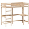 Hochbett mit Schreibtisch Suleiman 75x190cm (Kiefer)