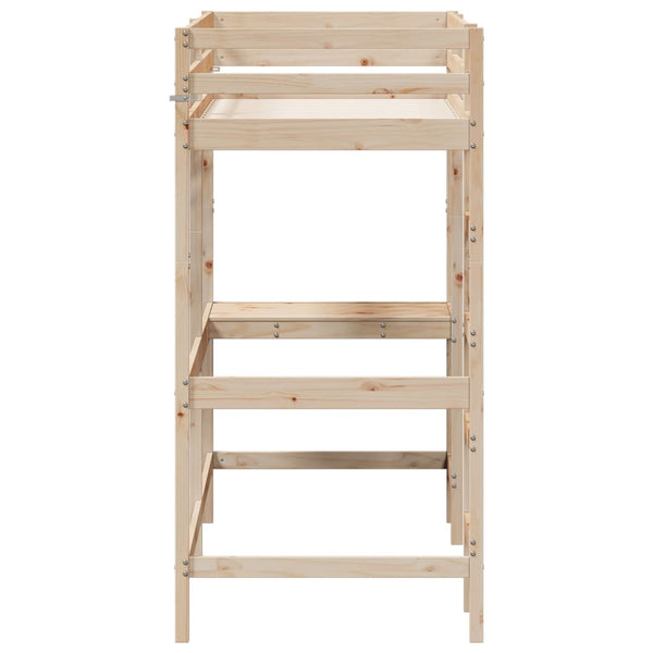 Hochbett mit Schreibtisch Suleiman 75x190cm (Kiefer)