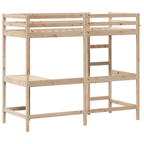Hochbett mit Schreibtisch Suleiman 75x190cm (Kiefer)