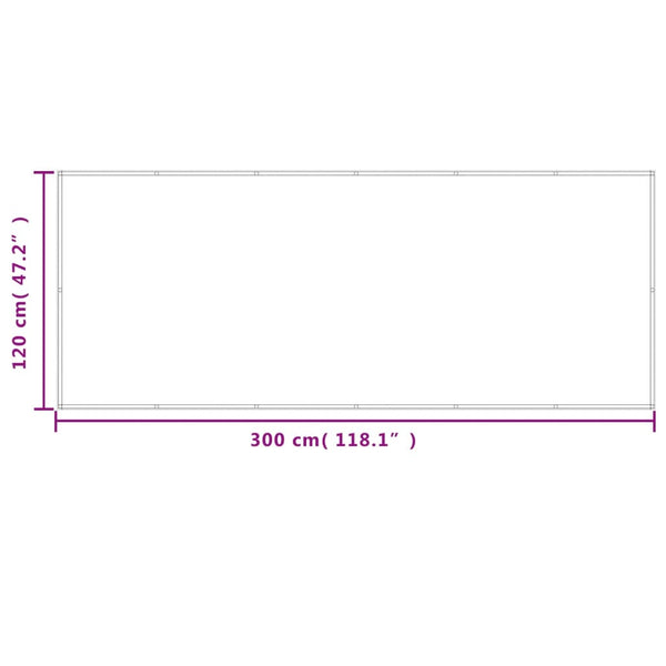 Harmaa parvekkeen suoja Elvin 120x300cm (100% oxford polyesteri)