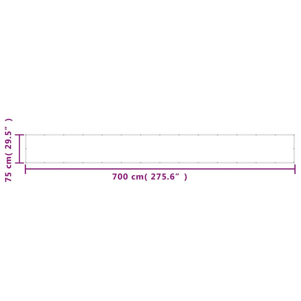 Balkonsichtschutz Anthrazit Elvin 75x700cm (100% Oxford Polyester)