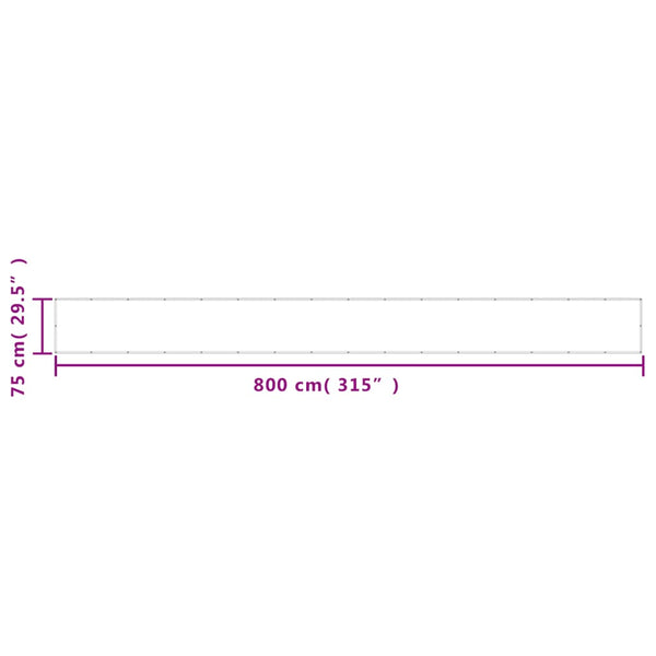 Balkonsichtschutz Anthrazit Elvin 75x800cm (100% Oxford Polyester)