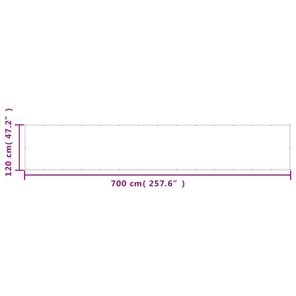 Schwarzer Balkonschutz Elvin 120x700cm (100% Polyester Oxford Polyester)