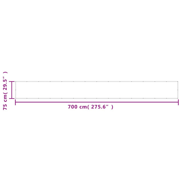 Brauner Balkonsichtschutz Elvin 75x700cm (100% Polyester Oxford-Gewebe)