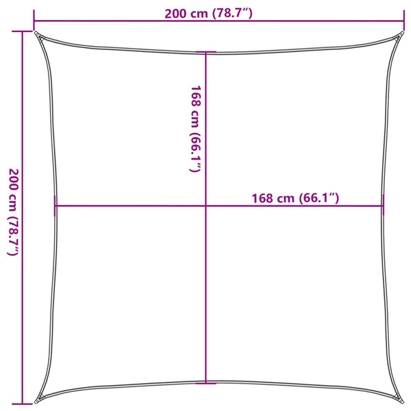 Vaaleanharmaa aurinkopurje Wallington 2x2 m (100% oxford polyesteri)