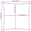 Hellgraues Sonnensegel Wallington 2,5x2,5 m (100% Oxford-Polyester)