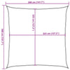 Hellgraues Sonnensegel Wallington 3,6x3,6 m (100 % Oxford-Polyester)