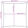 Hellgraues Sonnensegel Wallington 4x4 m (100% Oxford-Polyester)
