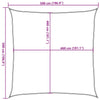 Hellgraues Sonnensegel Wallington 5x5 m (100% Oxford-Polyester)