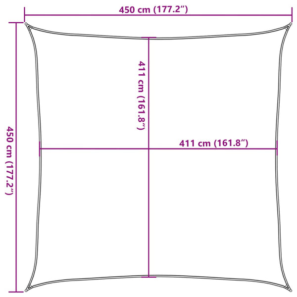 Sonnensegel Sand Wallington 4,5x4,5 m (100% Oxford-Polyester)