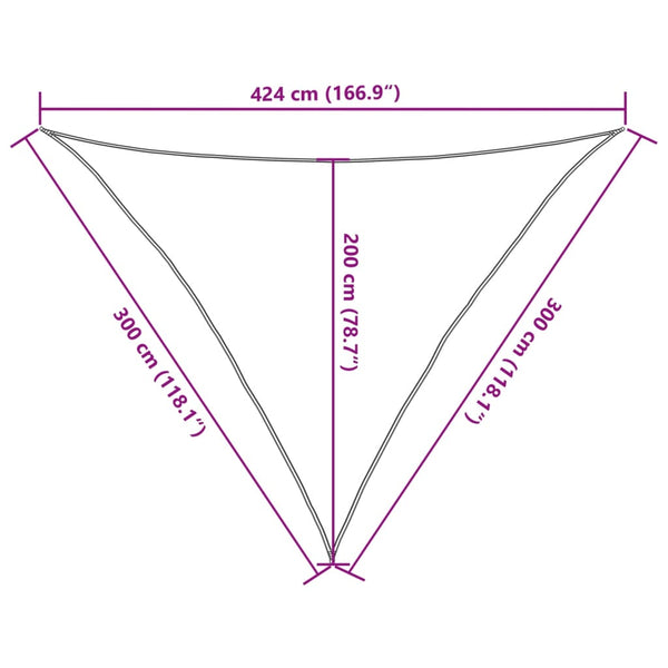 Hellgraues Sonnensegel Nicalaie 3x3x4,24 m (100 % Oxford-Polyester)