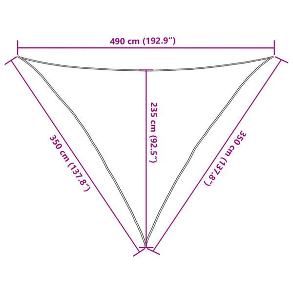 Hellgraues Sonnensegel Nicalaie 3,5x3,5x4,9 m (100% Oxford-Polyester)