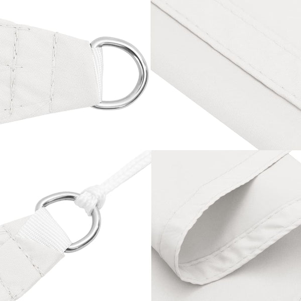 Valkoinen aurinkopurje Nicalaie 7x5x5 m (100% oxford polyesteri)