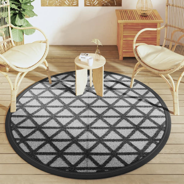 Schwarzer Outdoor-Teppich ARAKIL Ø160 cm PP