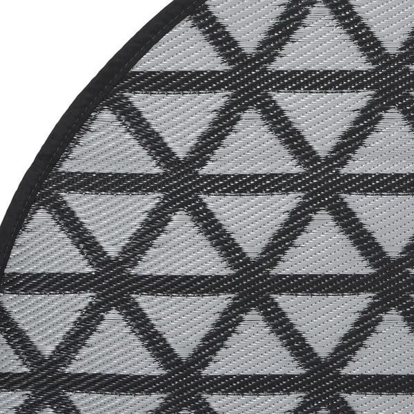 Schwarzer Outdoor-Teppich ARAKIL Ø160 cm PP