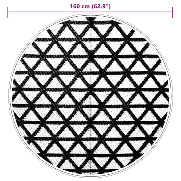 Schwarzer Outdoor-Teppich ARAKIL Ø160 cm PP