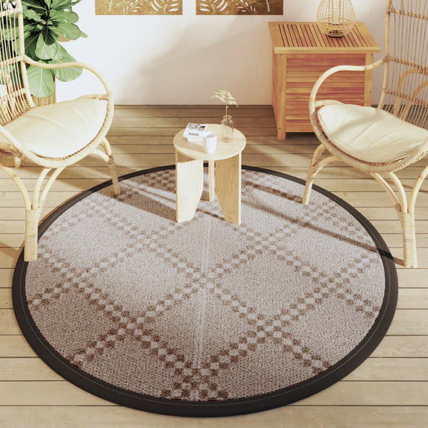 Ø160cm brauner Outdoorteppich Marianovici (pp)